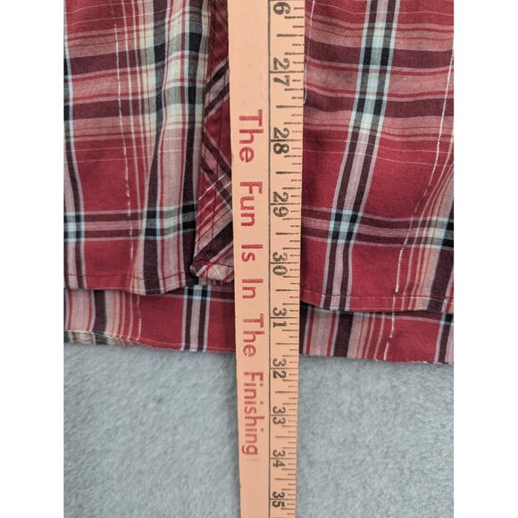 Wrangler Shirt Mens XXL Red Plaid Western Pearl Snap Short Sleeve Cowboy Rodeo - Picture 5 of 9